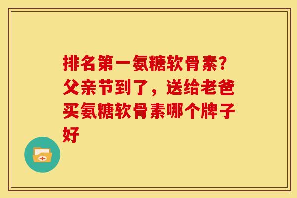 排名第一氨糖软骨素？父亲节到了，送给老爸买氨糖软骨素哪个牌子好
