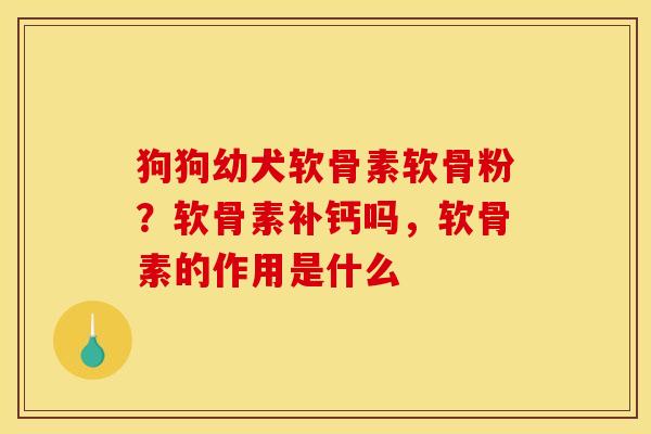 狗狗幼犬软骨素软骨粉？软骨素补钙吗，软骨素的作用是什么