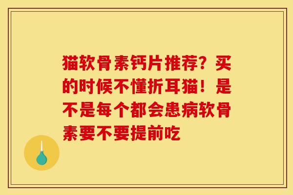 猫软骨素钙片推荐？买的时候不懂折耳猫！是不是每个都会患病软骨素要不要提前吃