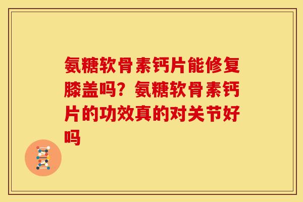 氨糖软骨素钙片能修复膝盖吗?氨糖软骨素钙片的功效真的对关节好吗 氨糖软骨素钙片能修复膝盖吗?氨糖软骨素钙片的功效真的对关节好吗