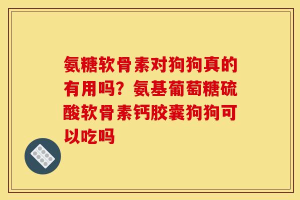 氨糖软骨素对狗狗真的有用吗?氨基葡萄糖硫酸软骨素钙胶囊狗狗可以吃吗 氨糖软骨素对狗狗真的有用吗?氨基葡萄糖硫酸软骨素钙胶囊狗狗可以吃吗