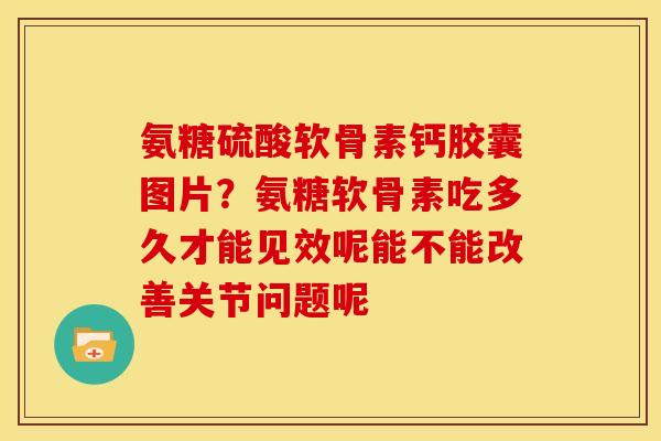氨糖硫酸软骨素钙胶囊图片？氨糖软骨素吃多久才能见效呢能不能改善关节问题呢