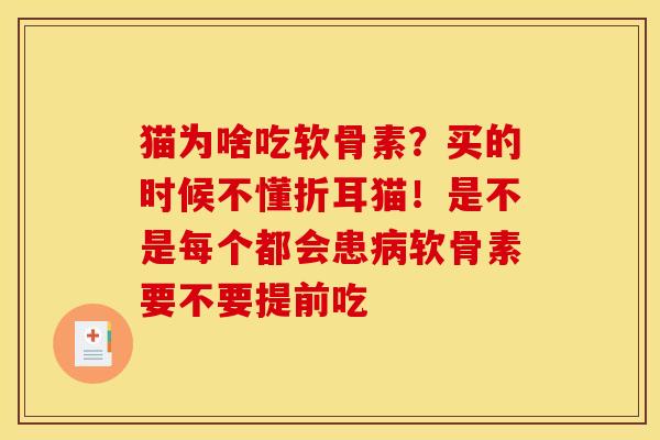 猫为啥吃软骨素？买的时候不懂折耳猫！是不是每个都会患病软骨素要不要提前吃