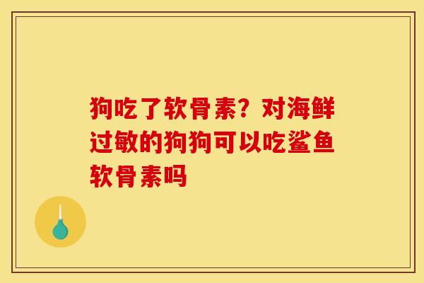 狗吃了软骨素？对海鲜过敏的狗狗可以吃鲨鱼软骨素吗