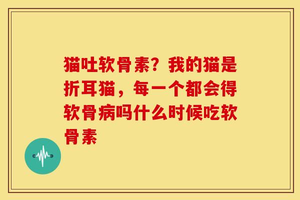 猫吐软骨素？我的猫是折耳猫，每一个都会得软骨病吗什么时候吃软骨素