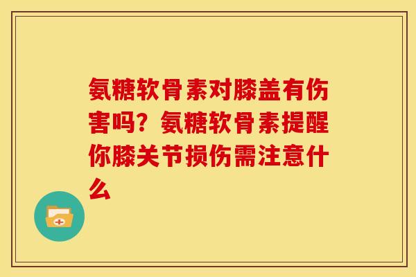氨糖软骨素对膝盖有伤害吗?氨糖软骨素提醒你膝关节损伤需注意什么 氨糖软骨素对膝盖有伤害吗?氨糖软骨素提醒你膝关节损伤需注意什么