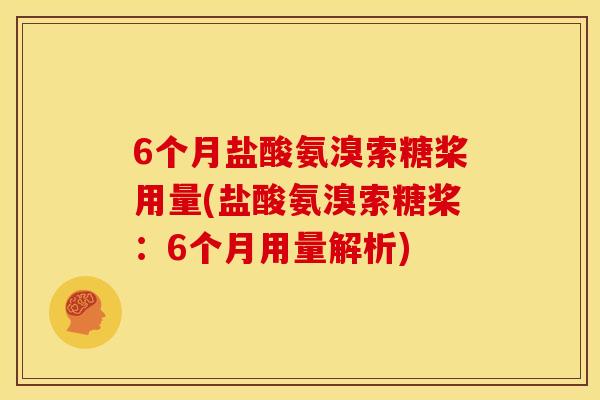 6个月盐酸氨溴索糖桨用量(盐酸氨溴索糖桨：6个月用量解析)