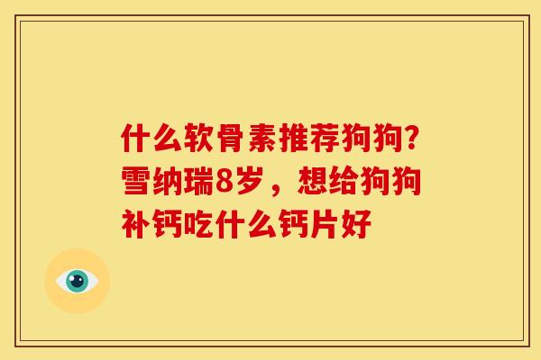 什么软骨素推荐狗狗？雪纳瑞8岁，想给狗狗补钙吃什么钙片好