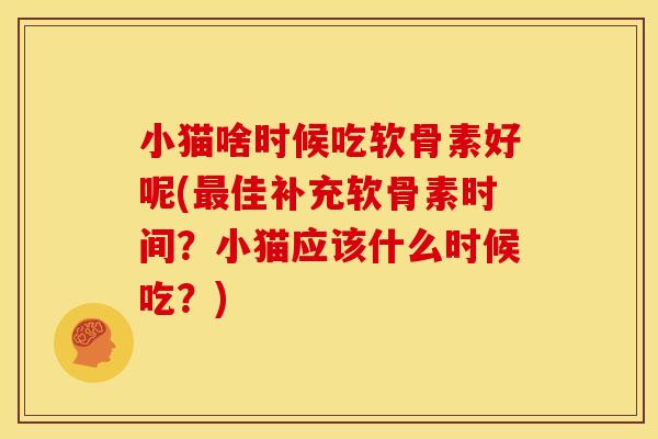 小猫啥时候吃软骨素好呢(最佳补充软骨素时间？小猫应该什么时候吃？)