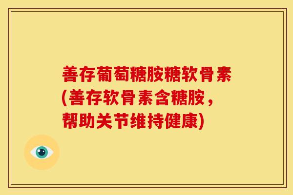 善存葡萄糖胺糖软骨素(善存软骨素含糖胺，帮助关节维持健康)