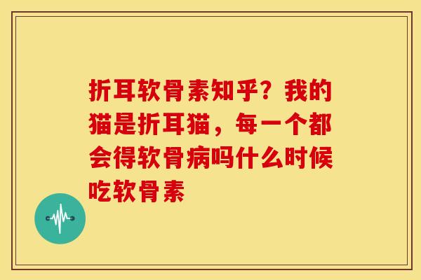 折耳软骨素知乎？我的猫是折耳猫，每一个都会得软骨病吗什么时候吃软骨素