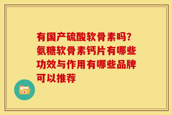 有国产硫酸软骨素吗？氨糖软骨素钙片有哪些功效与作用有哪些品牌可以推荐