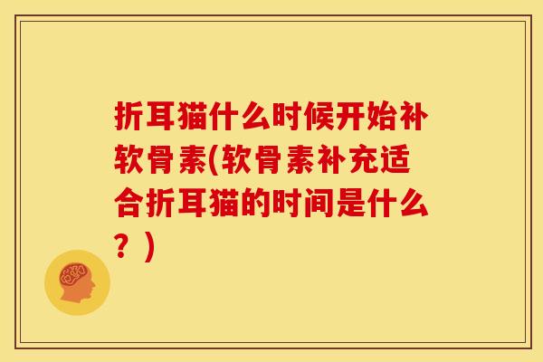 折耳猫什么时候开始补软骨素(软骨素补充适合折耳猫的时间是什么？)