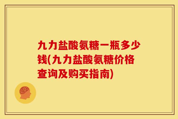 九力盐酸氨糖一瓶多少钱(九力盐酸氨糖价格查询及购买指南)