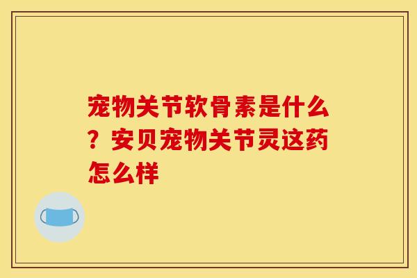 宠物关节软骨素是什么？安贝宠物关节灵这药怎么样