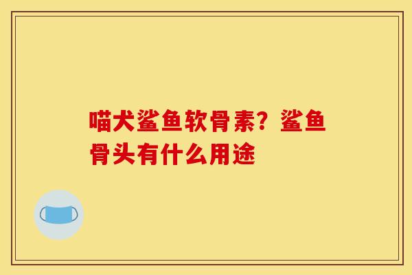 喵犬鲨鱼软骨素？鲨鱼骨头有什么用途