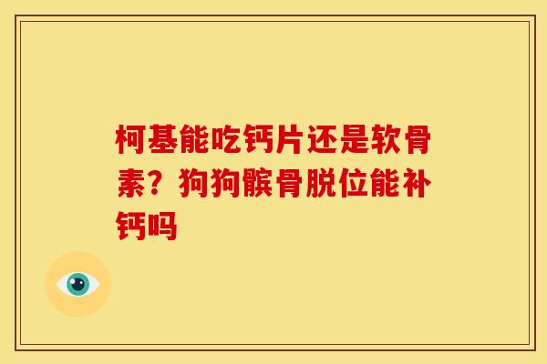 柯基能吃钙片还是软骨素?狗狗髌骨脱位能补钙吗 柯基能吃钙片还是软骨素?狗狗髌骨脱位能补钙吗