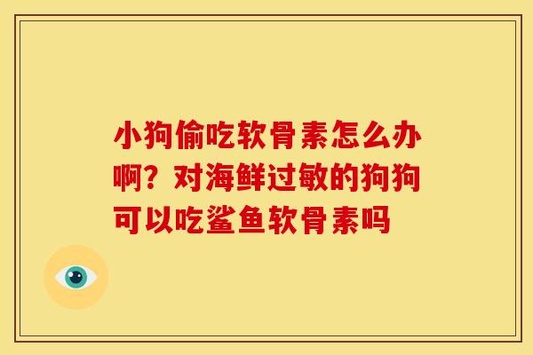 小狗偷吃软骨素怎么办啊？对海鲜过敏的狗狗可以吃鲨鱼软骨素吗