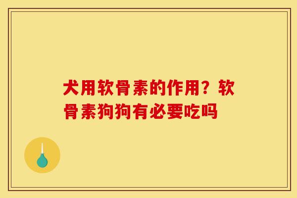犬用软骨素的作用？软骨素狗狗有必要吃吗