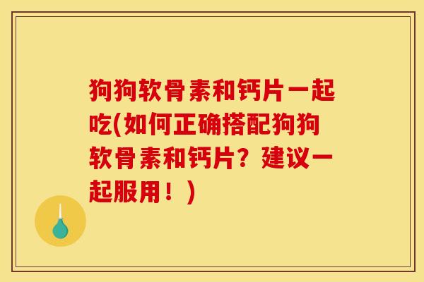 狗狗软骨素和钙片一起吃(如何正确搭配狗狗软骨素和钙片？建议一起服用！)