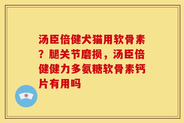 汤臣倍健犬猫用软骨素？腿关节磨损，汤臣倍健健力多氨糖软骨素钙片有用吗