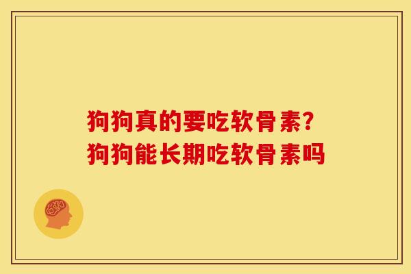 狗狗真的要吃软骨素？狗狗能长期吃软骨素吗