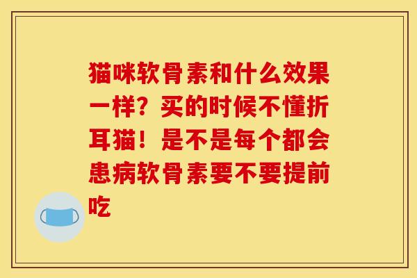猫咪软骨素和什么效果一样？买的时候不懂折耳猫！是不是每个都会患病软骨素要不要提前吃