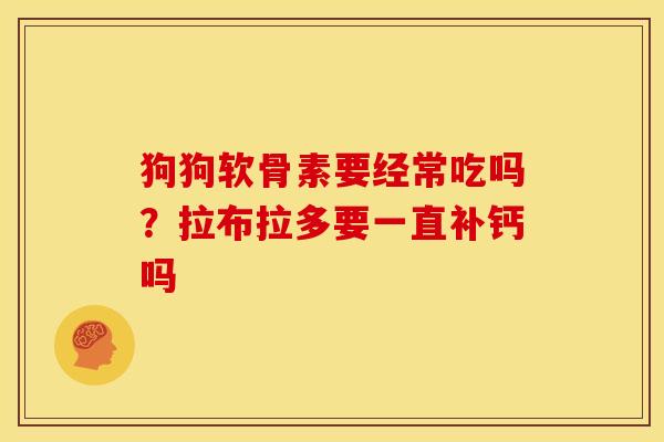 狗狗软骨素要经常吃吗？拉布拉多要一直补钙吗