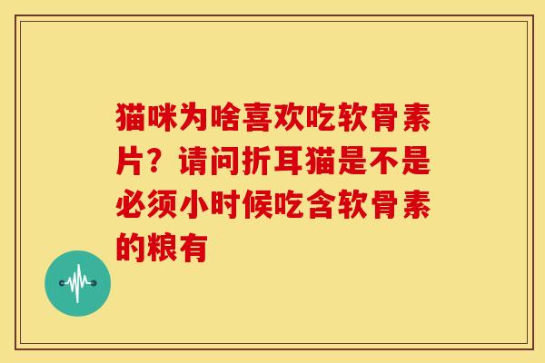 猫咪为啥喜欢吃软骨素片？请问折耳猫是不是必须小时候吃含软骨素的粮有