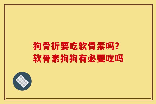 狗骨折要吃软骨素吗？软骨素狗狗有必要吃吗