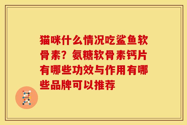 猫咪什么情况吃鲨鱼软骨素？氨糖软骨素钙片有哪些功效与作用有哪些品牌可以推荐