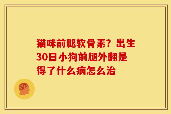 猫咪前腿软骨素？出生30日小狗前腿外翻是得了什么病怎么治