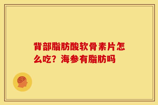 背部脂肪酸软骨素片怎么吃？海参有脂肪吗