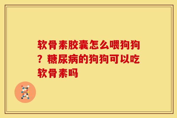 软骨素胶囊怎么喂狗狗？糖尿病的狗狗可以吃软骨素吗