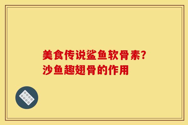 美食传说鲨鱼软骨素？沙鱼趣翅骨的作用