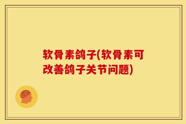 软骨素鸽子(软骨素可改善鸽子关节问题)