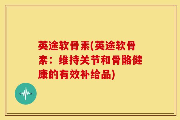 英途软骨素(英途软骨素：维持关节和骨骼健康的有效补给品)