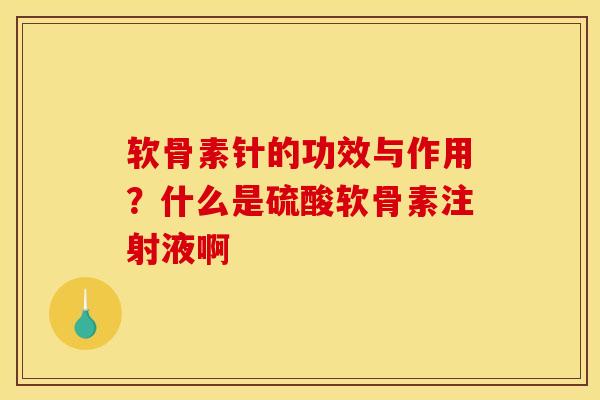 软骨素针的功效与作用?什么是硫酸软骨素注射液啊 软骨素针的功效与作用?什么是硫酸软骨素注射液啊