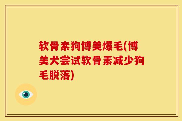 软骨素狗博美爆毛(博美犬尝试软骨素减少狗毛脱落)