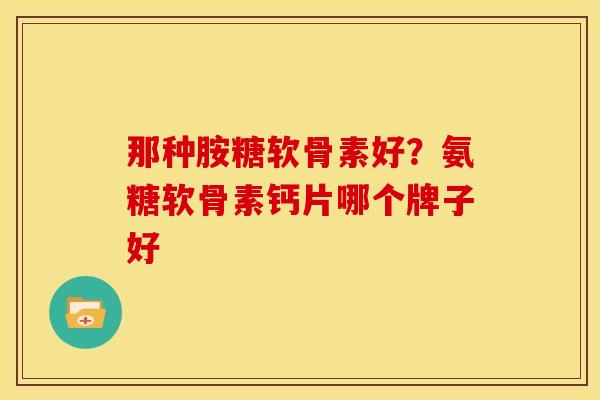 那种胺糖软骨素好？氨糖软骨素钙片哪个牌子好
