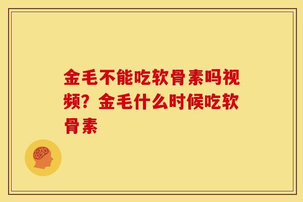金毛不能吃软骨素吗视频？金毛什么时候吃软骨素