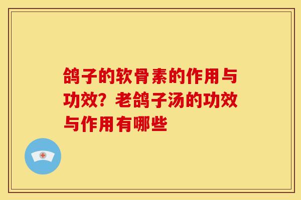 鸽子的软骨素的作用与功效？老鸽子汤的功效与作用有哪些