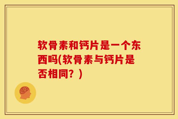 软骨素和钙片是一个东西吗(软骨素与钙片是否相同？)