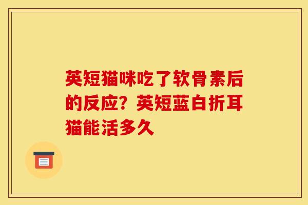 英短猫咪吃了软骨素后的反应？英短蓝白折耳猫能活多久