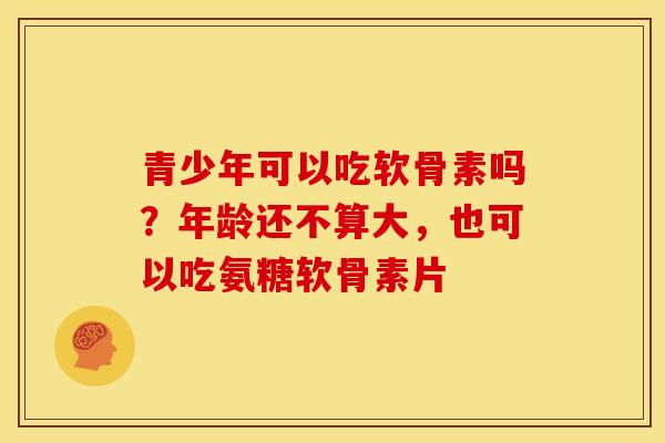 青少年可以吃软骨素吗？年龄还不算大，也可以吃氨糖软骨素片