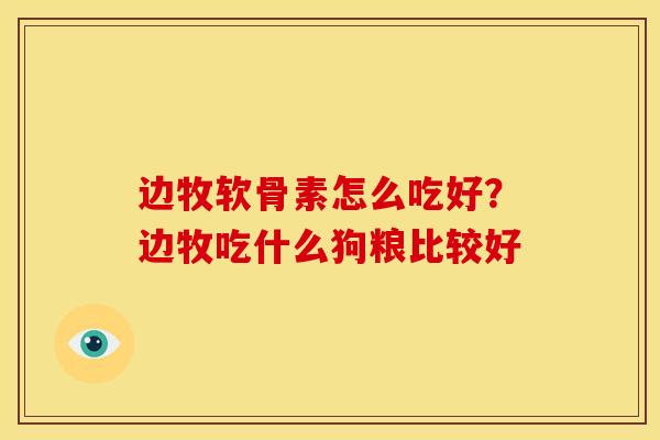 边牧软骨素怎么吃好？边牧吃什么狗粮比较好