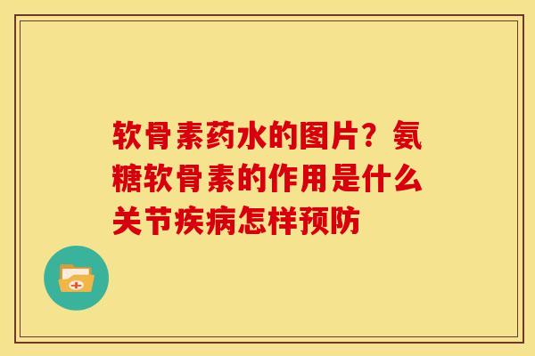 软骨素药水的图片？氨糖软骨素的作用是什么关节疾病怎样预防