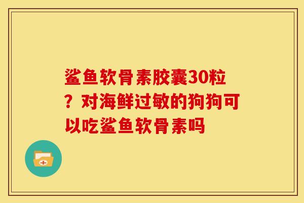 鲨鱼软骨素胶囊30粒?对海鲜的狗狗可以吃鲨鱼软骨素吗 鲨鱼软骨素胶囊30粒?对海鲜的狗狗可以吃鲨鱼软骨素吗