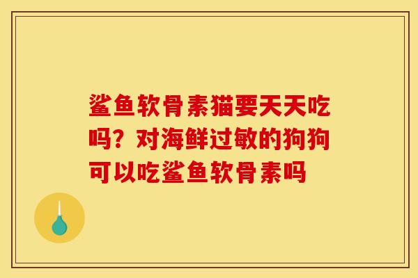 鲨鱼软骨素猫要天天吃吗?对海鲜的狗狗可以吃鲨鱼软骨素吗 鲨鱼软骨素猫要天天吃吗?对海鲜的狗狗可以吃鲨鱼软骨素吗