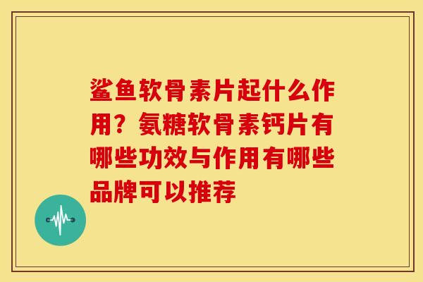鲨鱼软骨素片起什么作用？氨糖软骨素钙片有哪些功效与作用有哪些品牌可以推荐